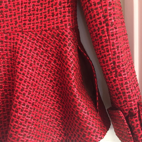 Alice+Olivia Red Metallic Blazer - Picture 5 of 6